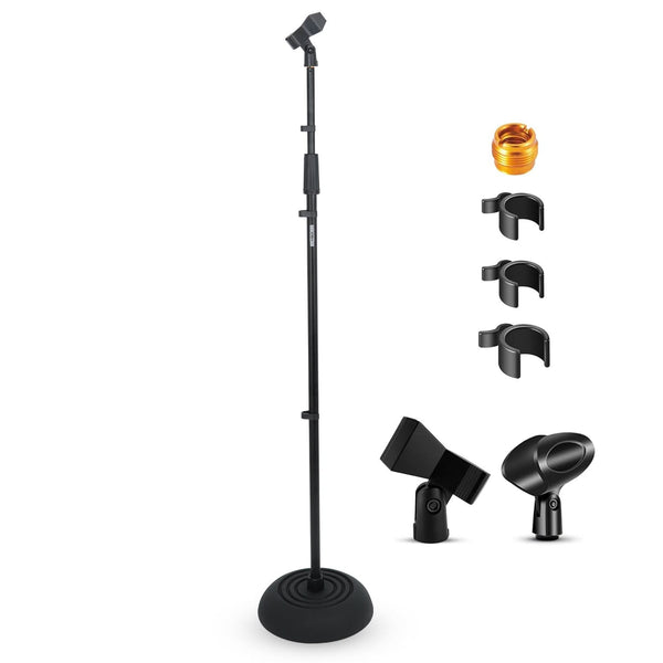 5Core heavy duty floor mic stand, height adjustable pedestal for singing and studio use