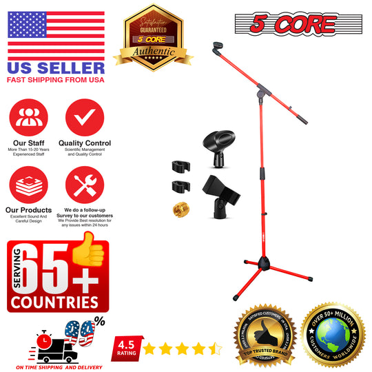 Modern 5Core adjustable microphone stand with ergonomic boom design