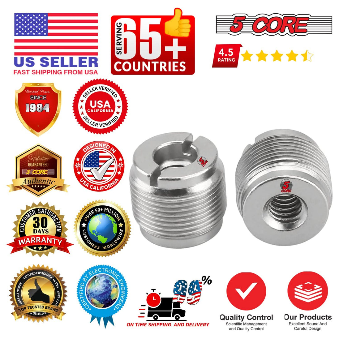 5 Core Mic Stand Adapter 12 Pieces 3/8 Female to 5/8 Male Screw Thread Conversion Connector