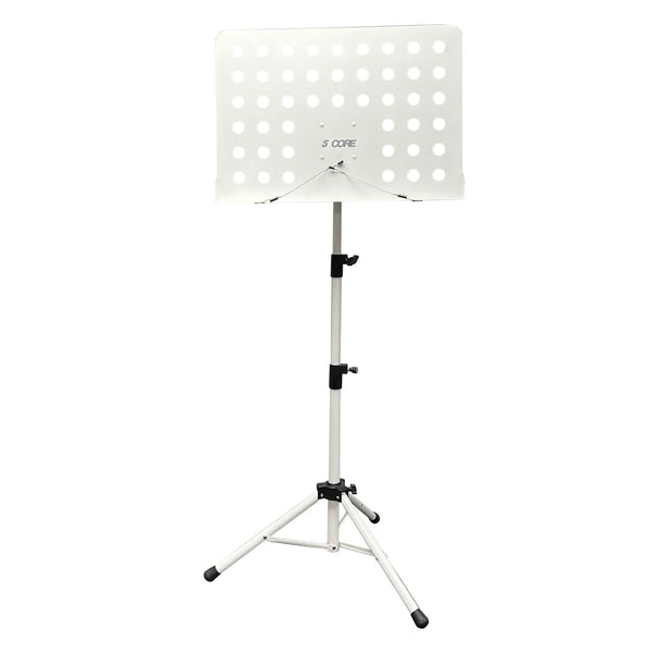 5Core white music stand tripod adjustable folding note holder for sheet music