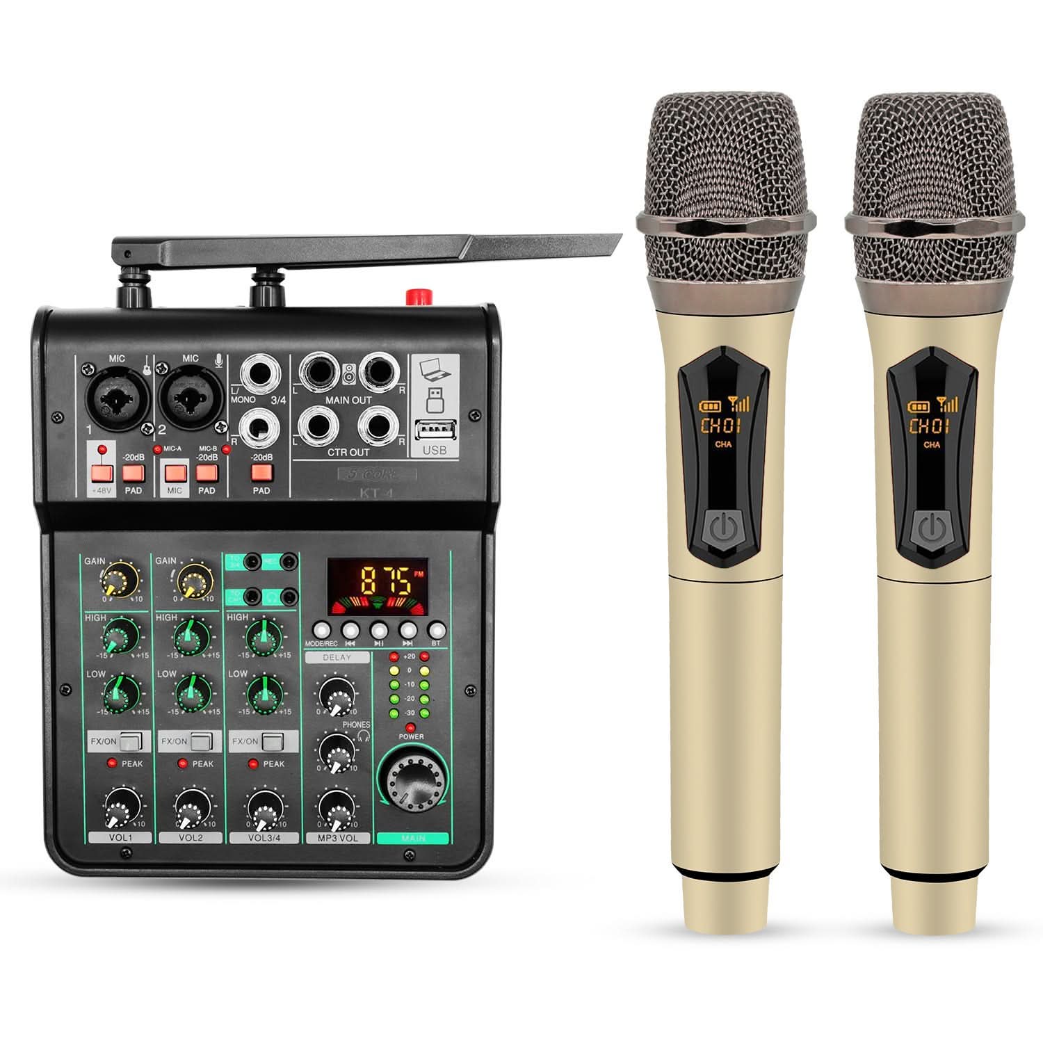 Sound Mixer Board, Professionele Bluetooth Audio Mixer Sound Board Console, Groot Membraan Ruisonderdrukking, 15 Special Effects Ambiance, Zwart Sound Mixer Board, Professionele Bluetooth Audio Mixer Sound Board Console, Groot Membraan Ruisonderdrukking, 15 Special Effects Ambiance, Zwart