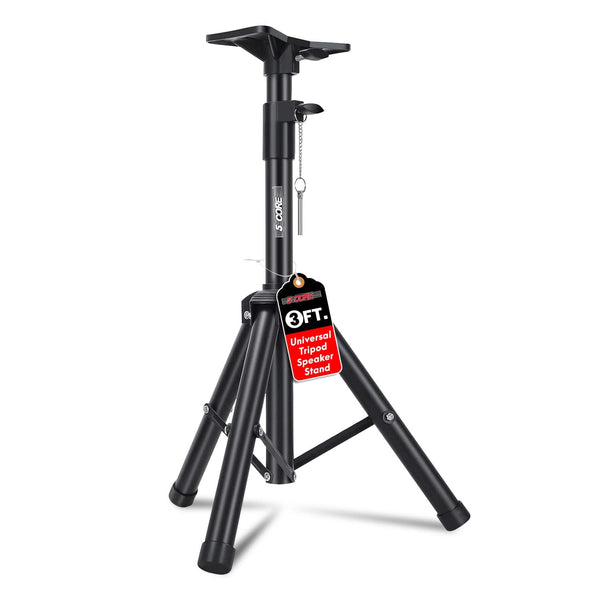 5 Core Speaker Stand 3Ft Adjustable Heavy Duty PA DJ Tripod Studio Monitor Stands w 35mm Insert