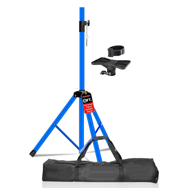 5Core tall sky blue speaker stand with tripod base and 72 inch adjustable height