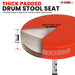 Adjustable drum chair with a thick cushioned seat, sturdy frame, and secure locking mechanism for stability.