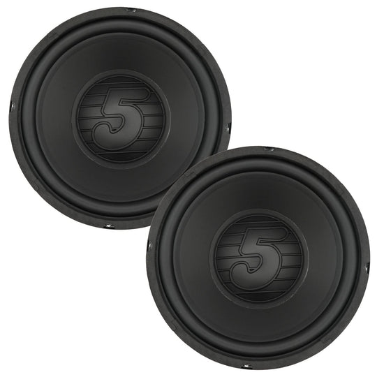 Two black car speakers 