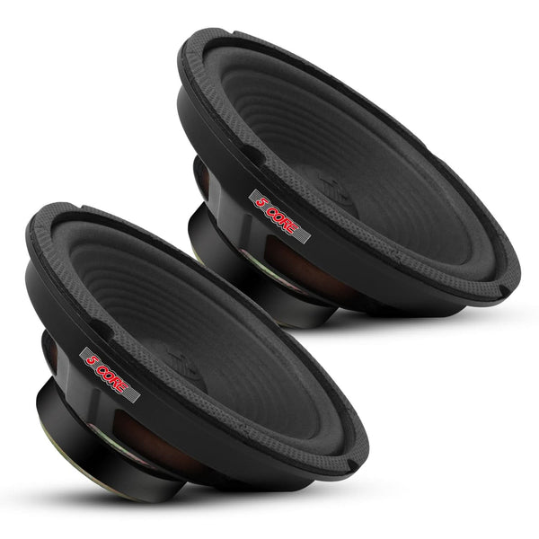 Two black speaker subwoofers