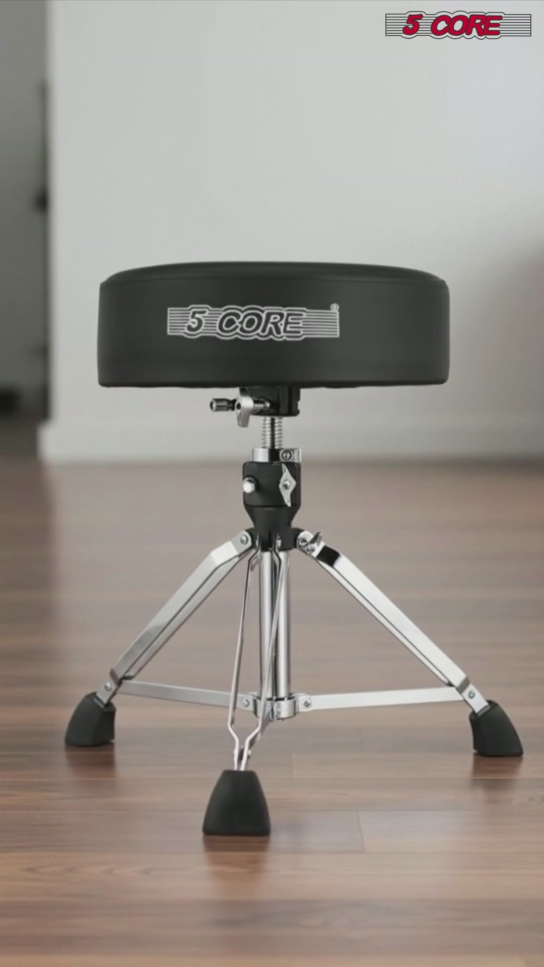 5 Core Drum Throne 4" Thick Padded Guitar Stool 400Lb Capacity Drummer Chair Swivel Adjustable