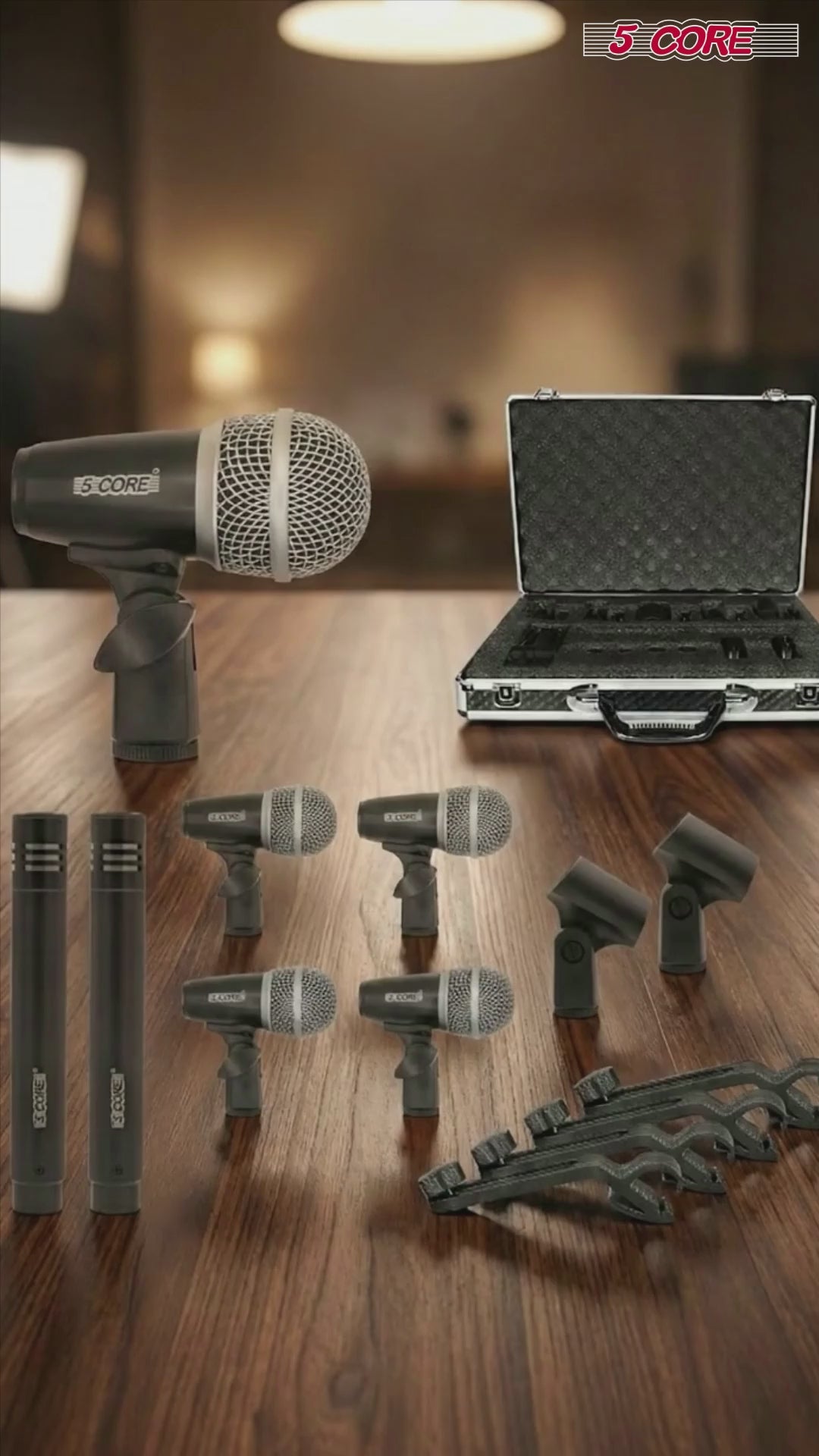 Drum Mic Kit Tom Snare Microphones Instrument Mics Set