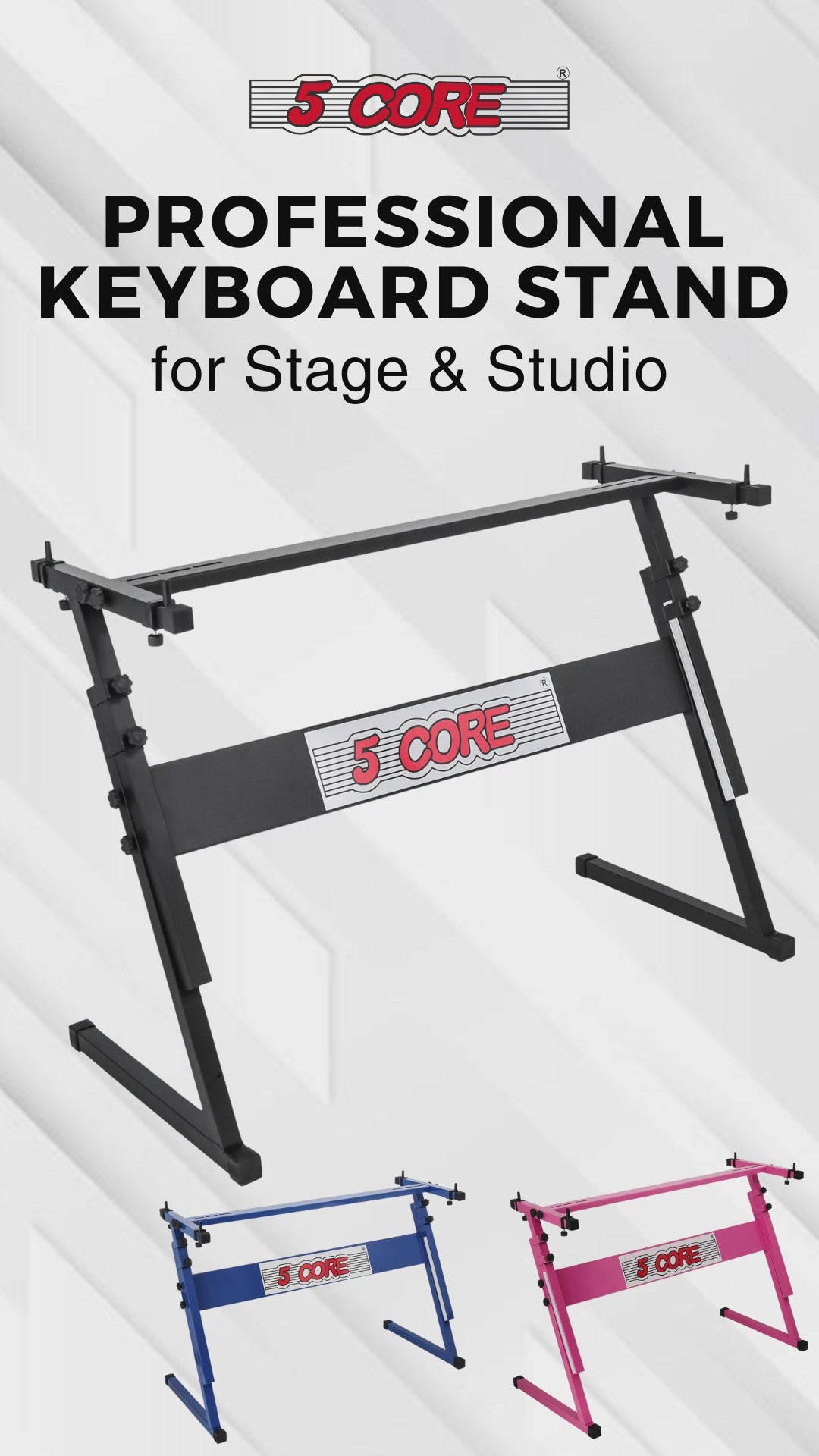 Keyboard Stand Digital Piano Riser Adjustable Z Style Stands - 5 Core